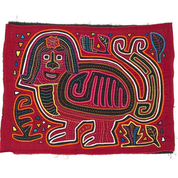 mola Other - Vintage Panama Smiling Lion Mola